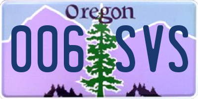 OR license plate 006SVS