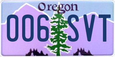 OR license plate 006SVT