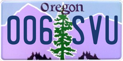 OR license plate 006SVU