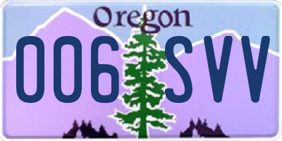 OR license plate 006SVV