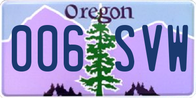 OR license plate 006SVW