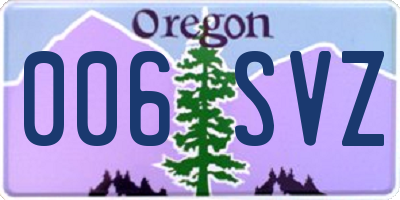 OR license plate 006SVZ