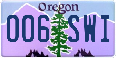 OR license plate 006SWI