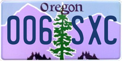 OR license plate 006SXC