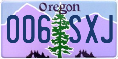OR license plate 006SXJ