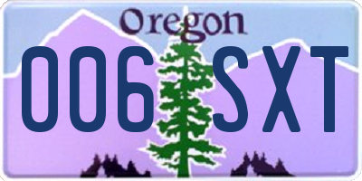 OR license plate 006SXT