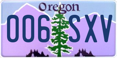 OR license plate 006SXV