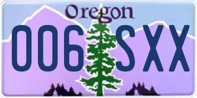 OR license plate 006SXX