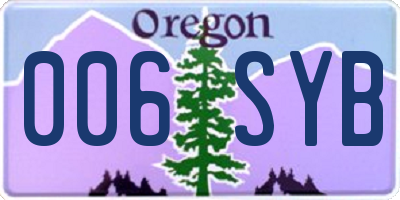 OR license plate 006SYB