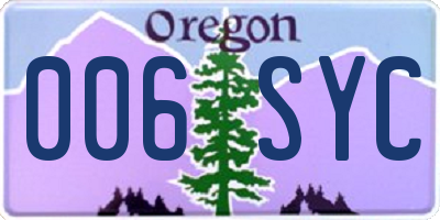 OR license plate 006SYC