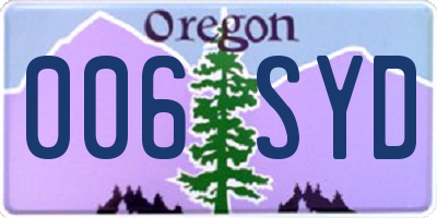 OR license plate 006SYD