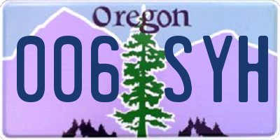OR license plate 006SYH