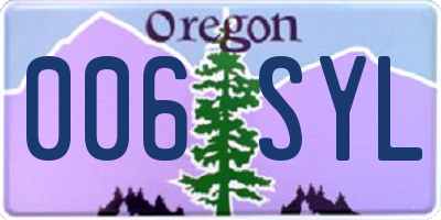 OR license plate 006SYL