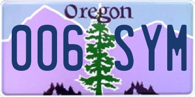 OR license plate 006SYM