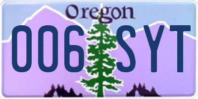OR license plate 006SYT