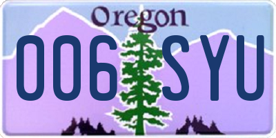 OR license plate 006SYU