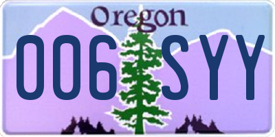 OR license plate 006SYY