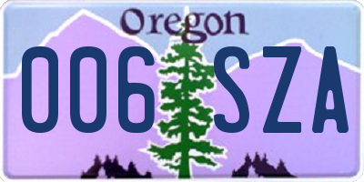 OR license plate 006SZA