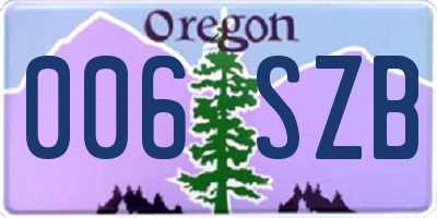 OR license plate 006SZB