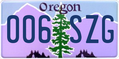 OR license plate 006SZG