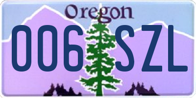 OR license plate 006SZL