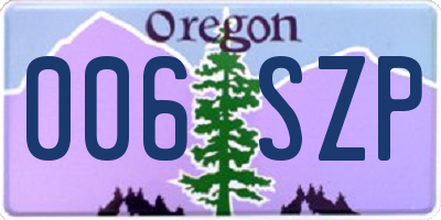 OR license plate 006SZP
