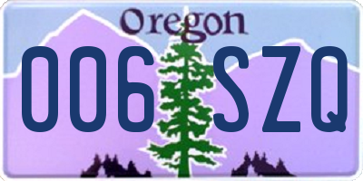 OR license plate 006SZQ