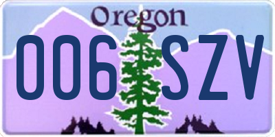 OR license plate 006SZV
