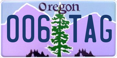 OR license plate 006TAG