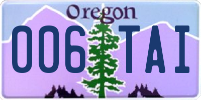 OR license plate 006TAI