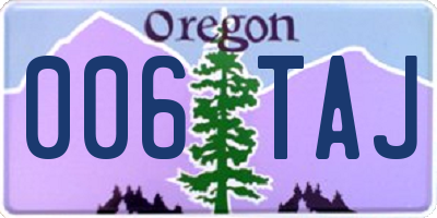 OR license plate 006TAJ
