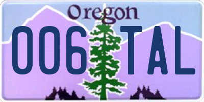 OR license plate 006TAL