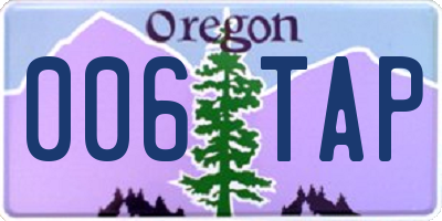 OR license plate 006TAP