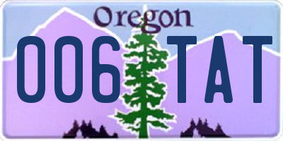 OR license plate 006TAT