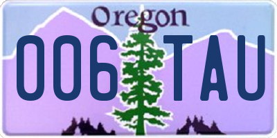 OR license plate 006TAU