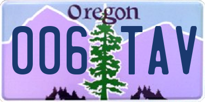 OR license plate 006TAV
