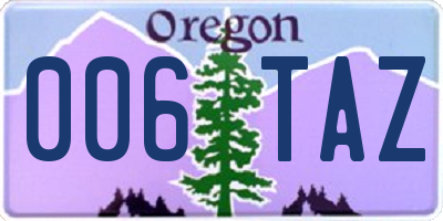 OR license plate 006TAZ