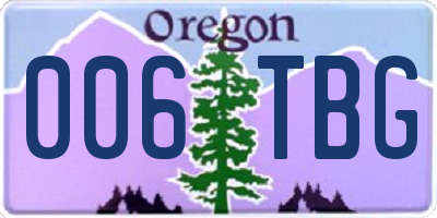 OR license plate 006TBG