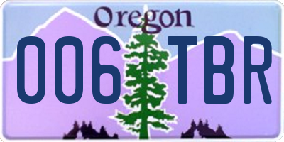 OR license plate 006TBR