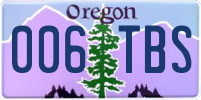OR license plate 006TBS