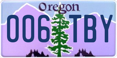 OR license plate 006TBY