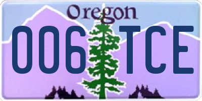 OR license plate 006TCE