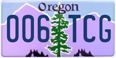 OR license plate 006TCG