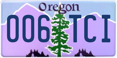 OR license plate 006TCI
