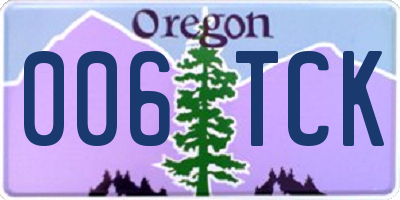 OR license plate 006TCK