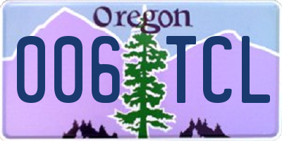 OR license plate 006TCL