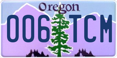 OR license plate 006TCM
