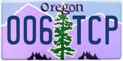 OR license plate 006TCP
