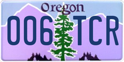 OR license plate 006TCR