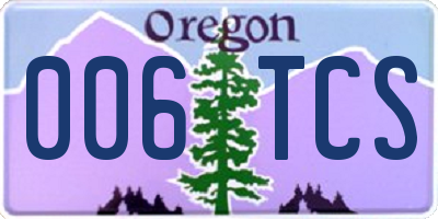 OR license plate 006TCS